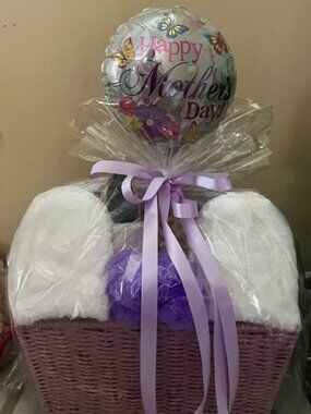 Heart Shaped Pillow Spa Gift Basket in Wine Color